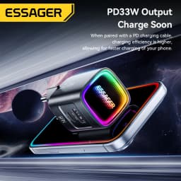 Essager 33W GaN USB Type C Charger Portable PD Fast Charging for iPhone 17/16/15/14 pro Max iPad Xiaomi Samsung S25 RGB