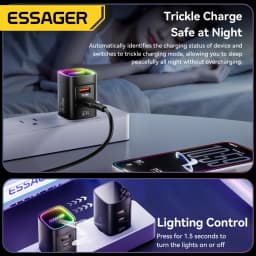 Essager 33W GaN USB Type C Charger Portable PD Fast Charging for iPhone 17/16/15/14 pro Max iPad Xiaomi Samsung S25 RGB