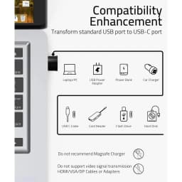 USB 2.0 to Type C Adapter USB C Female to USB A Male Charger Converter OTG Adapter Compatible with for iPhone for iPad Samsung