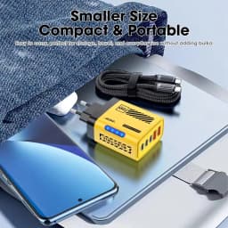 5 IN 1 GaN Desktop Charger For IPhone17 16Pro Laptop Samsung 240W Fast Charging Adapter USB C To Type-C Cable 3PD 2USB Charger