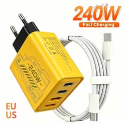 240W GaN Mechanical Multi‑Port Fast Charging USB Travel Adapter EU US Plug for Phone & Laptop Different Digital Gadgets