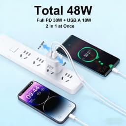 UYUXIO 30W USB C Wall Charger US EU Plug PD Super Fast Charger Power Adapter for Samsung Galaxy iPhone 17 16 15 14 Pro Max
