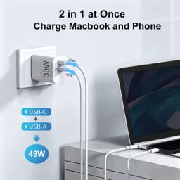 UYUXIO 30W USB C Wall Charger US EU Plug PD Super Fast Charger Power Adapter for Samsung Galaxy iPhone 17 16 15 14 Pro Max