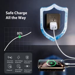 UYUXIO 30W USB C Wall Charger US EU Plug PD Super Fast Charger Power Adapter for Samsung Galaxy iPhone 17 16 15 14 Pro Max