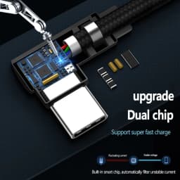 USB Type C Data Cable Type-C Data Cord 90 Degree Elbow Nylon Braided Fast Charging Wire USB to Type c Portable Quick Charge Line