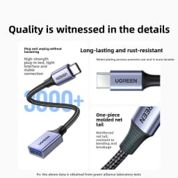 UGREEN Type C To USB3.2 Cable OTG Adapter Universal For APPLE 17 Mobile Phone Tablet Notebook USB C Converter U-disk Car Braided