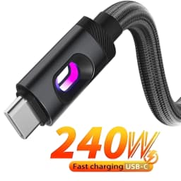 240W LED USBC To Type C To USBC Cable For iPhone 15 16 17 Series PD Fast Charging USB C Data Cord For Xiaomi OPPO Samsung