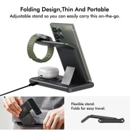 Desktop 3-in-1 Wireless Charger Station For Samsung S26 S25 S24 Ultra Galaxy Watch 8 7 6 5 4 3 Buds3 Pro/Buds Pro2 Fast Charging