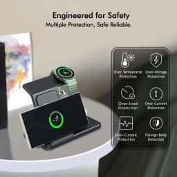 Desktop 3-in-1 Wireless Charger Station For Samsung S26 S25 S24 Ultra Galaxy Watch 8 7 6 5 4 3 Buds3 Pro/Buds Pro2 Fast Charging