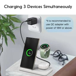 Desktop 3-in-1 Wireless Charger Station For Samsung S26 S25 S24 Ultra Galaxy Watch 8 7 6 5 4 3 Buds3 Pro/Buds Pro2 Fast Charging