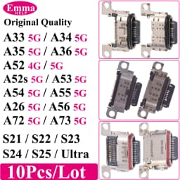 10pcs Micro USB Connector Mobile Charging Port For Samsung S21 S22 S23 S24 S26 Ultra S25 Plus A33 A34 A35 A52 A53 A54 A55 A56
