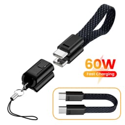 USB Type C to Type C Charging Cable with Short Extension, Keychain Design, Suitable for iPhone 15, 16, Samsung, and Xiao mi
