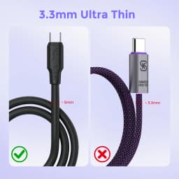 USB C to USB C Cable 240W Fast Charging Type C Charger Cord Braided USBC Cable for iPhone 17 Samsung S25 Laptop MacBook Switch