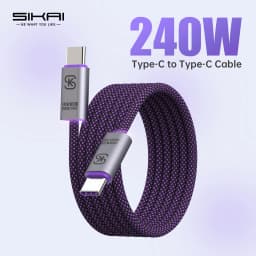 USB C to USB C Cable 240W Fast Charging Type C Charger Cord Braided USBC Cable for iPhone 17 Samsung S25 Laptop MacBook Switch