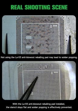 MECHANIC La-03 White Glass Anti-Blowout BGA Reballing Pad 20x20mm for CPU GPU Chip Solder Ball Phone Motherboard Repair Tool