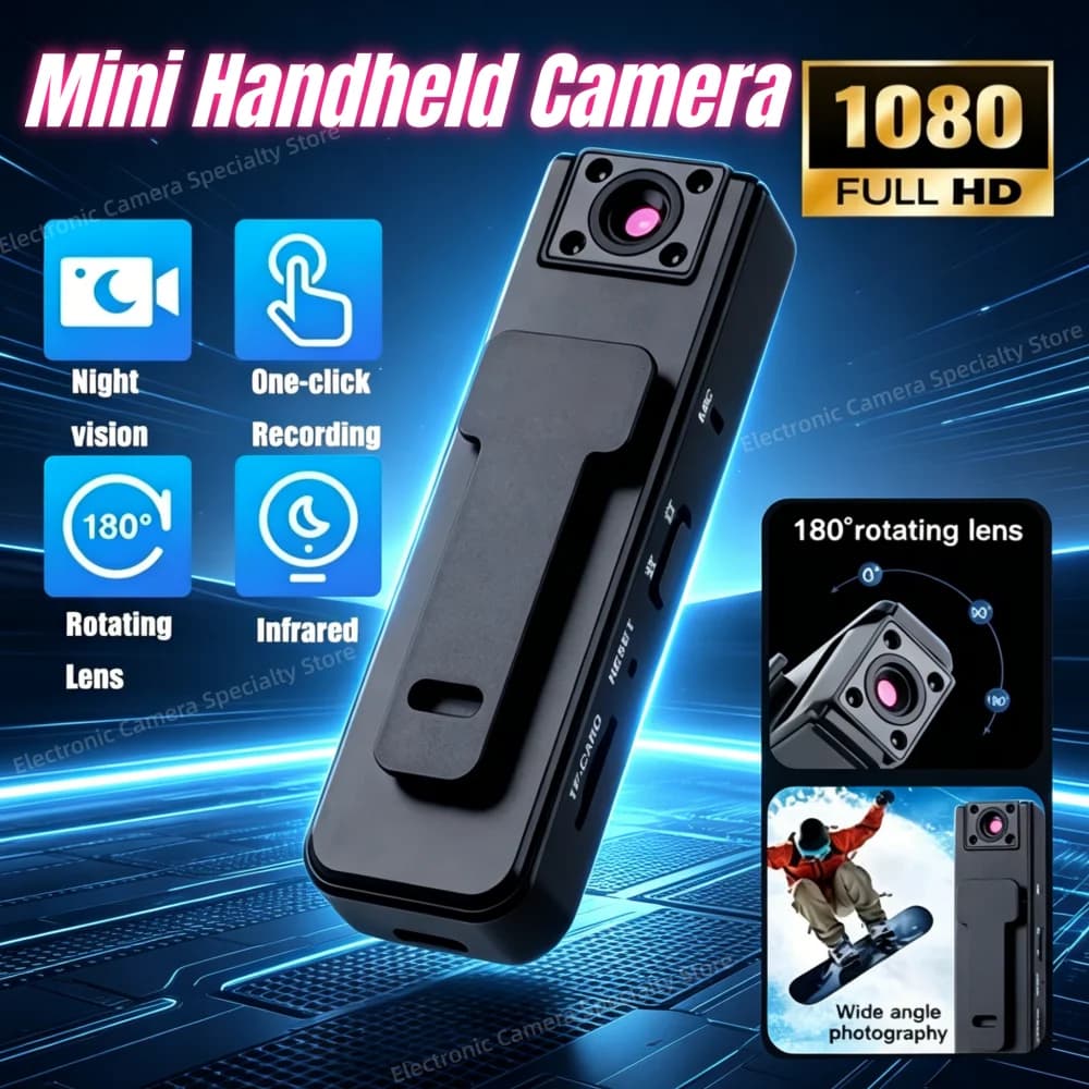 New A9 Mini Handheld Camera 1080P HD Infrared Night Vision Back Clip Recorder Portable Camera for Outdoor Sports Riding 2026