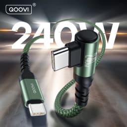 QOOVI PD240W Elbow Cable Ultra Fast Charging USB Type C Cable PD3.1 Quick Charge for Laptop Samsung Xiaomi iPhone 17 MacBook