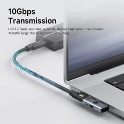 Hagibis Dual USB C Adapter 1 in 2 Out Splitter with 100W Charging Port USB C to Headphone OTG Converter for iPad iPhone Macbook