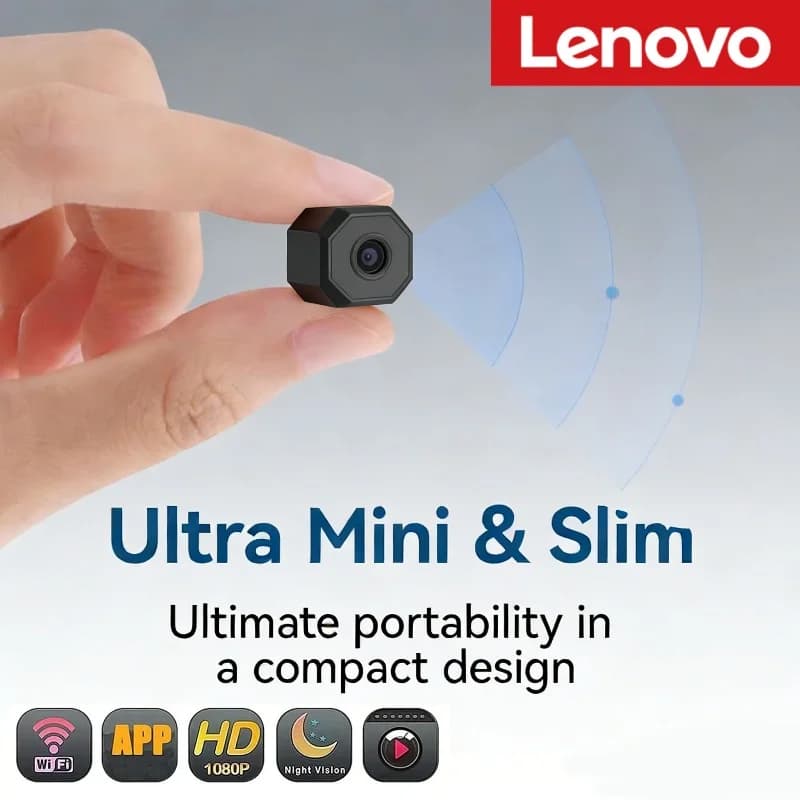 Lenovo Wireless Camera 4K Surveillance Security Mini Video Cam Night Vision Motion Detect Camcorder Mini Cam Monitor Smart Home