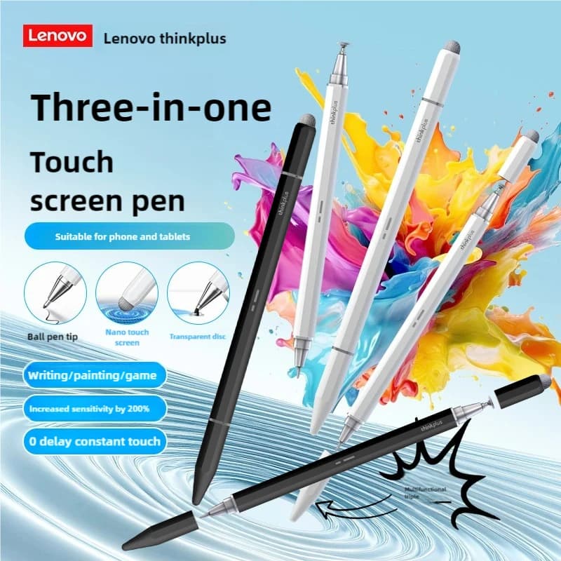 Lenovo Universal Three Pen Tips Stylus For Android IOS Capacitive Screen For IPad Apple Pencil Huawei Xiaomi Samsung Tablet Pen