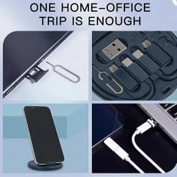 Multifunctional Portable Adapter Head Set With Storage Case Type-C Short Cable And Complete Mobile Phone Adapter Travel Kit