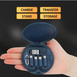 Multifunctional Portable Adapter Head Set With Storage Case Type-C Short Cable And Complete Mobile Phone Adapter Travel Kit
