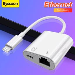 2 in 1 Lightning to Network Card RJ45 Ethernet Adapter Fast Charging Data Transfer Converter For iPhone 14 13 12 Pro Series