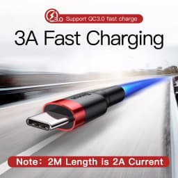 Baseus Type C Cable for Samsung S20 S22 Quick Charge 2.0 Cable USB C Fast Charging for Huawei P50 Xiaomi Mi 8 USB-C Charger Wire