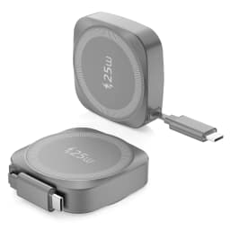 25W Qi2 Magnetic Wireless Charger for iPhone 17 16 15 Pro Max & AirPods, Fast Charging Pad with 70cm Retractable Type-C Cable