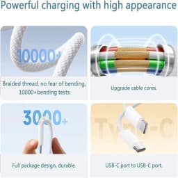 60W PD USB-C to USB C Fast Charger Cable For Apple iPhone 17 Pro Max 16 15 Plus For Samsung S26 Ultra Type C Quick Charging