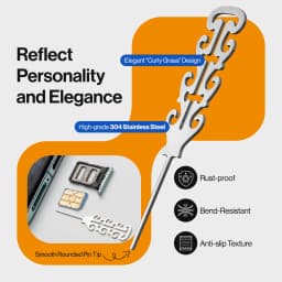 10PCS SIM Card Removal Tool Set, Engraved Stainless Steel SIM Ejector Pins with Lanyard, Universal SIMcard