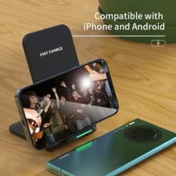 65W Fast Wireless Charger Stand for iPhone 17/16/15/14 Pro Samsung Xiaomi - Induction Charging Dock Pad Compatible with Multiple
