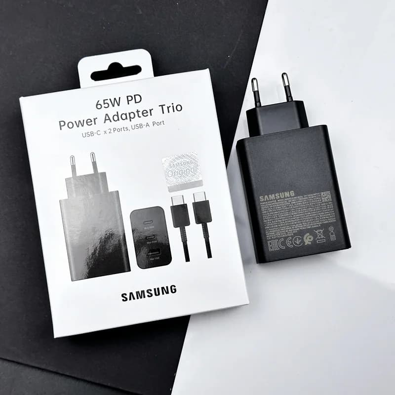 Samsung 65W Charger 25W 15W Super Fast Charge EU Certified Adapter Compatible with Galaxy Z Fold 5 4 3 Flip 5 4 3 S23