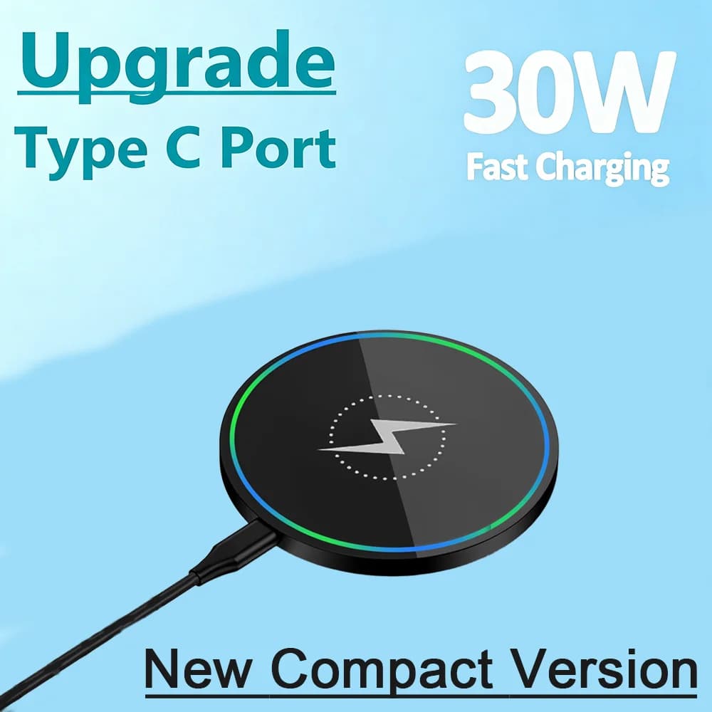 New Version Mini Wireless Charger Stand, Portable Fast Charging Dock Compatible with IPhone17, Samsung S26-21 Xiaomi Smartphones
