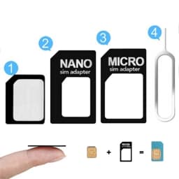Universal 4 In 1 Micro Nano SIM Card Adapter Micro Sim Convert With Eject Pin Key Mobile Phone SIM Holder Set For Phone Tablet