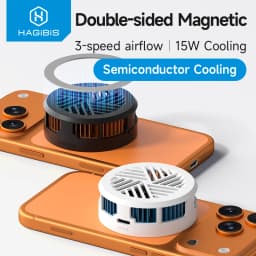 Hagibis Magnetic Cell Phone Cooler Dual-sided Magnetic Phone Cooling Fan Phone Radiator for Gaming Live Streaming iPhone 17 Pro