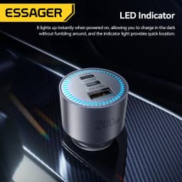 Essager 200W Car Charger Quick Charge 4.0 PPS PD 100W Fast Charging USB C Car Phone Charger for Macbook iPhone 17 16 Samsung S25