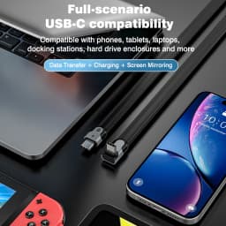 UGOURD Right Angle Thunderbolt4 USB4 Type C Cable 90 Degree Elbow 8K 240W Fast Charging 40Gbps Data Sync USB Cord All Directions