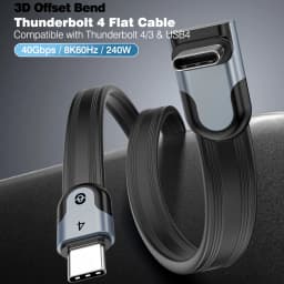 UGOURD Right Angle Thunderbolt4 USB4 Type C Cable 90 Degree Elbow 8K 240W Fast Charging 40Gbps Data Sync USB Cord All Directions