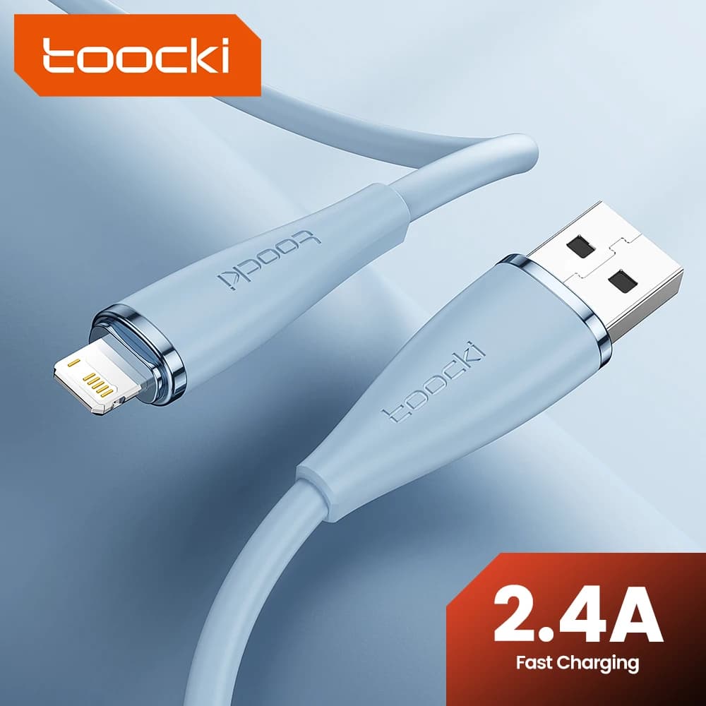 Toocki 2.4A USB Lightning Cable Data Wire for iPhone 14 13 12 Pro Max XR XS 8 7 iPad 9 8 Air 3 AirPods 3 for iPhone Charger Cord