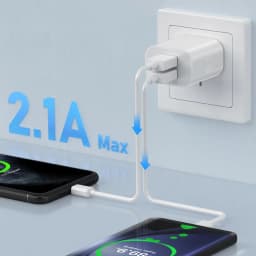 Dual USB Wall Charger,USB Power Adapter Plug, Double USB Wall Plug Adapter, 2-Port USB AU Plug 5V/2.1A Charger For Phone