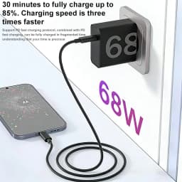Original PD 68W Fast Charger For Samsung Xiaomi Oneplus Google Motorola Moto USB C Phone Adapter Plug Type C Charging Data Cable