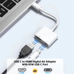 Lightning to Digital HDTV 2-in-1 Adapter Digital AV Adapter 4K Sync Screen Connector For IPhone14 Pro 13 12 to HDTV Projector Mo