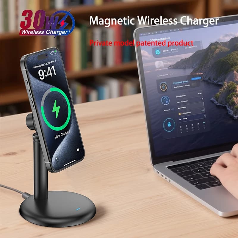 2025 15W Magnetic Wireless Charger Stand Pad For iPhone 16 15 14 13 12 Pro Max Qi2 Fast Charging Station