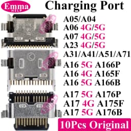 10pcs Charging Port Dock Plug For Samsung A06 A07 A05 A04 A13 A14 A15 A17 A25 A31 A50s A51 A16 USB Charger Connector Socket