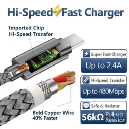 Nylon Data Cable Fast Charger 1M 2M 3M USB A To Type C Charging Cable For Huawei Samsung Android Iphone Type C Charging Device