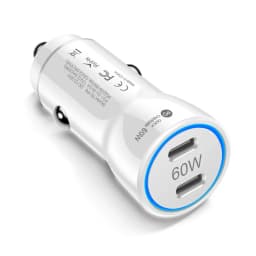 MZX 60W Smart Car Charger PD Type C Quick Dual USB A Fast Charging 12V 12 V Volt Cigar Lighter Ultra QC Charge Mobile Cell Phone