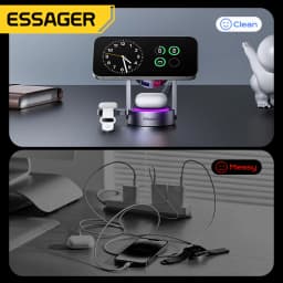 Essager 3 in 1 Magnetic Wireless Charger Qi2.2 25W Fast Charging Stand For iPhone 17 16 Pro Max Apple