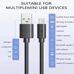 Braid Mini USB To USB Fast Data Transfers Charger Cable for MP3 MP4 Player Car DVR GPS Digital Camera HDD USB-A Cord 0.25m1m2m