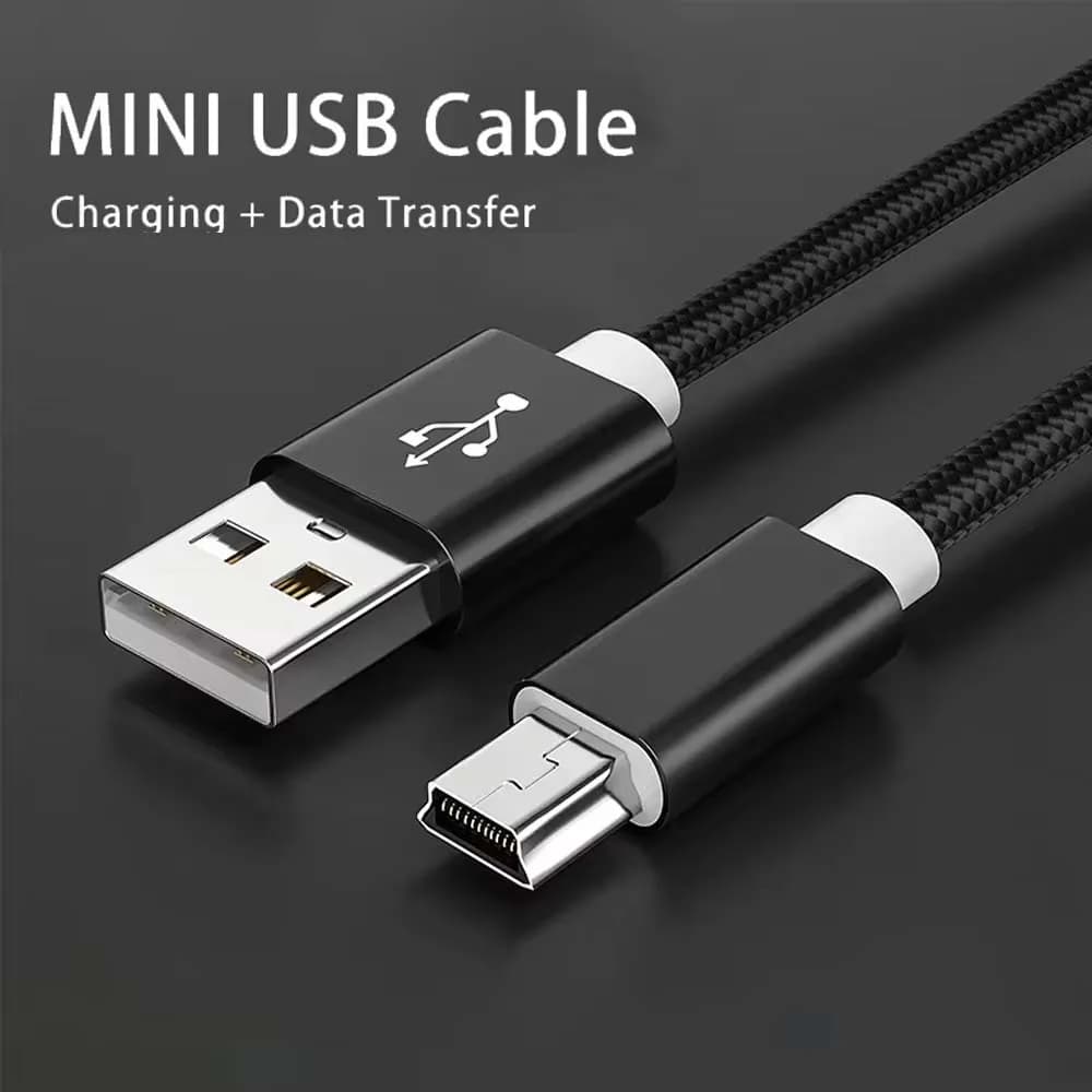 Braid Mini USB To USB Fast Data Transfers Charger Cable for MP3 MP4 Player Car DVR GPS Digital Camera HDD USB-A Cord 0.25m1m2m